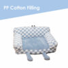 Big-eyed Blue and White Checkered Cat Couch