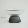 White & Black Glass Cat Bowls